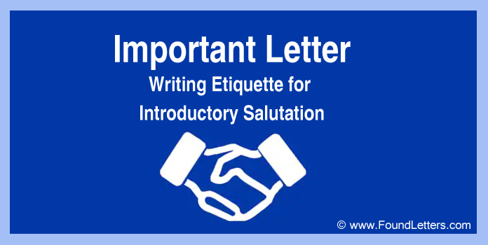 Introductory Salutation Letter Writing Etiquette, business letter