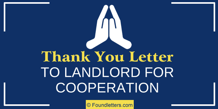 Thank You Letter to Landlord for Cooperation