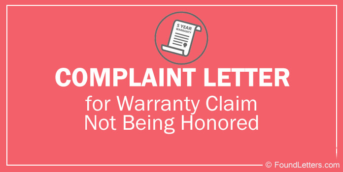 Sample Complaint Letter Regarding Warranty Claim