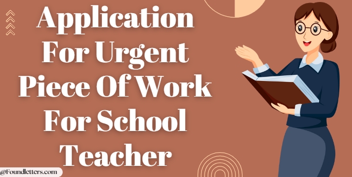 Urgent piece of work application in English for school teacher